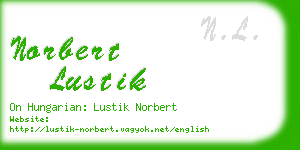 norbert lustik business card
